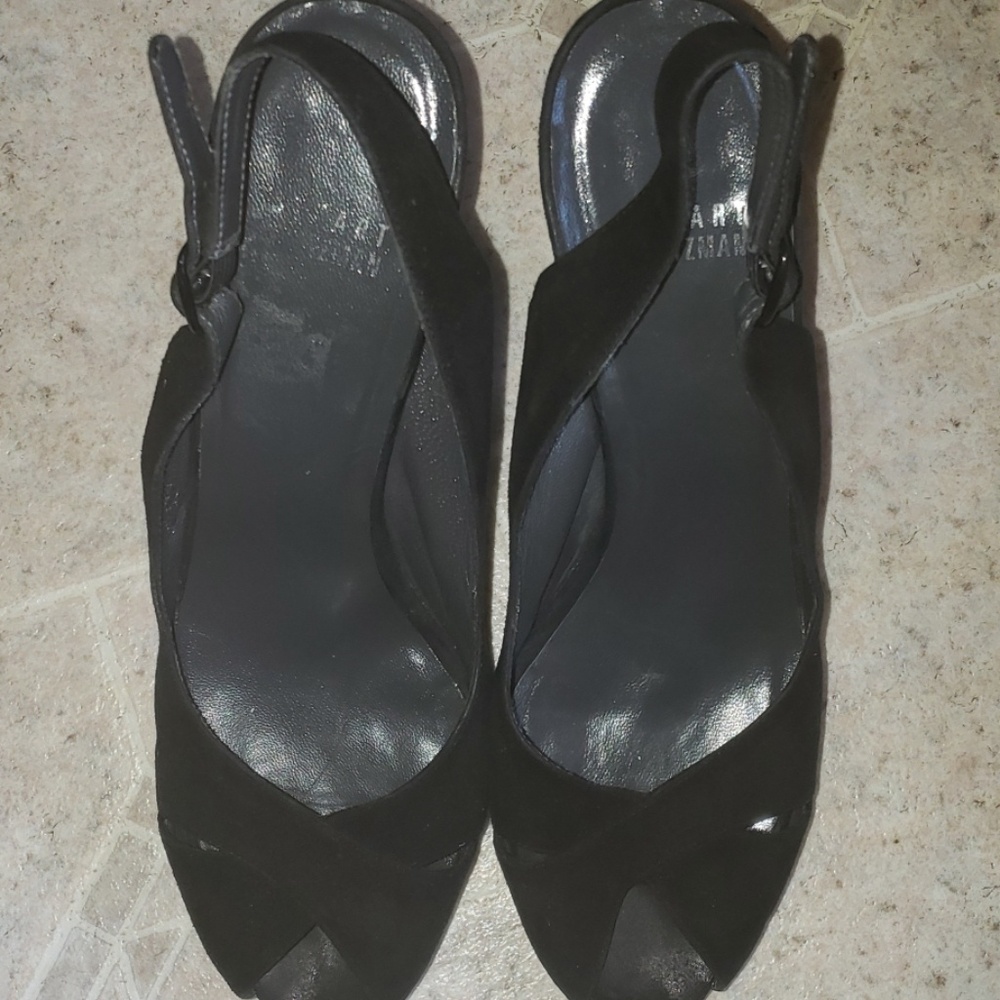 Stuart Weitzman Black Peep Toe Platforms - image 8